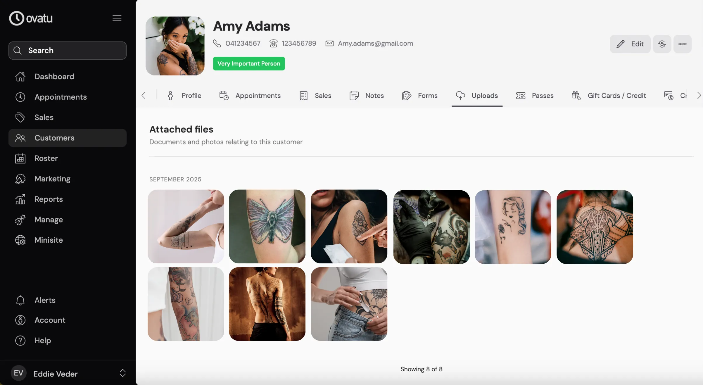 Mobile app customer form