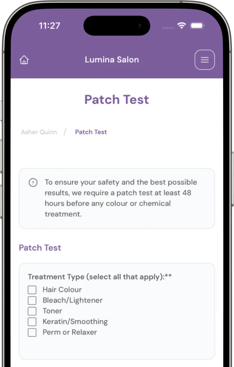 Mobile app customer form
